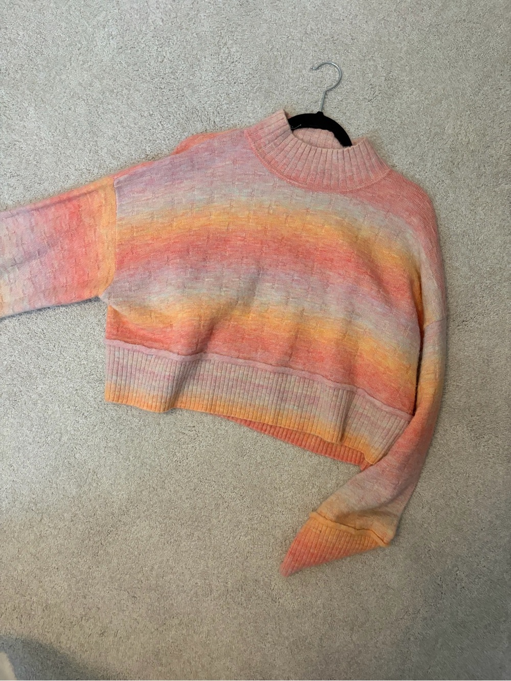Day and Moon Pastel Cropped Sweater - Pink/Peach Shades